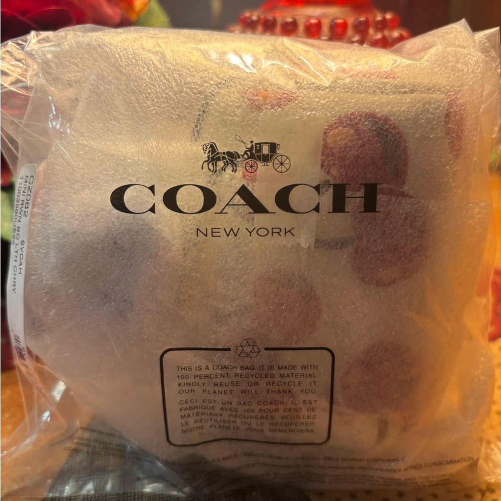 Coach Mini Rowan Bag Charm/Key FOB w/Cherry Print/ NO OFFERS - Picture 5 of 5
